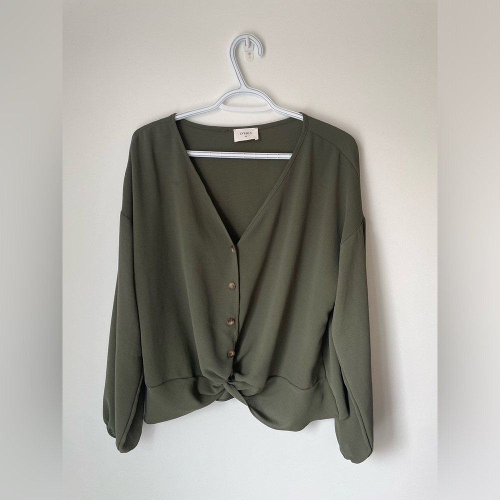 Everly Sage Green Blouse.